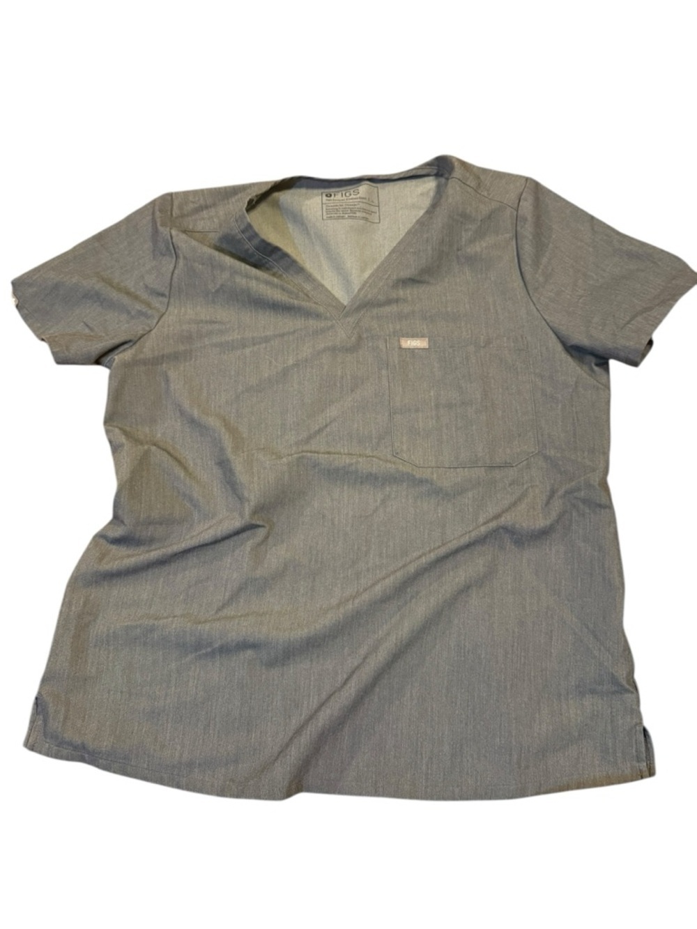 Figs Men's Short Sleeve V-Neck Scrub Top in Heather Gray